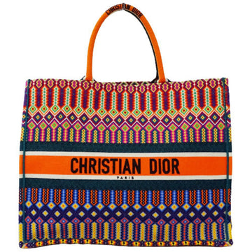 Christian Dior Bag Women's Tote Handbag Book Canvas Stitch Embroidery M1286ZRIV Orange Green Multicolor 2018 Collection Limited