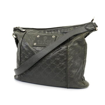 GUCCIAuth ssima  Sima 190279 Women's Leather Shoulder Bag Black