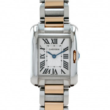 CARTIER Tank Anglaise SM W5310036 Silver Dial Watch Women's