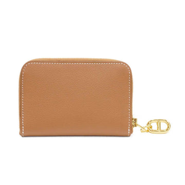 HERMES Zip Ango Gold/G Hardware Card Case Evercolor U Engraved Women's Men's