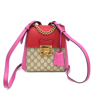 Gucci Handbag 2WAY Bag Shoulder Padlock GC Small Red Ladies