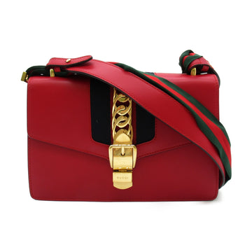 GUCCI Shoulder Bag Red leather 421882