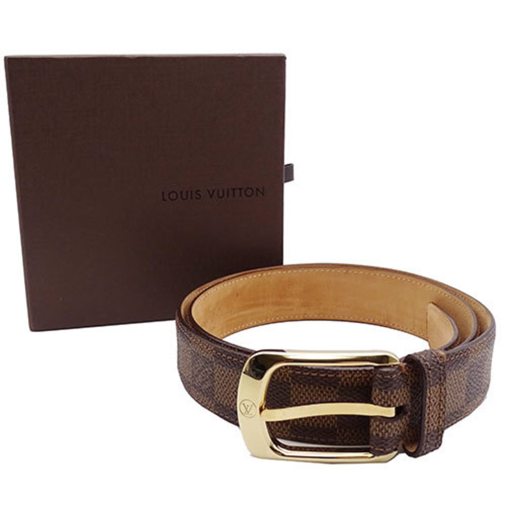 Louis Vuitton Vintage Brown Damier Ebene Ellipse Canvas Belt