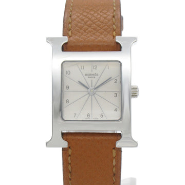 HERMES H watch Wrist Watch watch Wrist Watch HH1.210 Quartz Ivory Stainless Steel Leather belt
