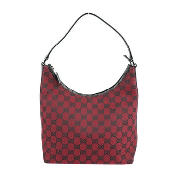 Gucci shoulder bag 257282 521753 06 GG canvas leather dark red black one
