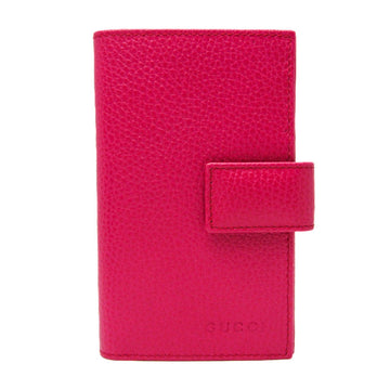 GUCCI 363420 Leather Passport Cover Pink