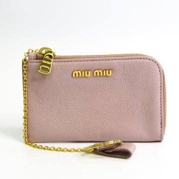 MIU MIU Madras Keychain 5PP035 Leather Coin Purse/coin Case Pink