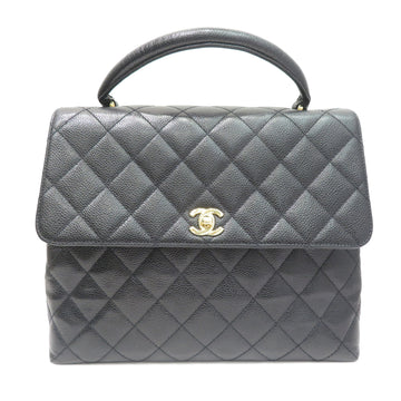 CHANEL Matelasse Handbag Black Caviar Skin Ladies Men's