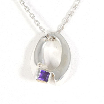 GUCCI silver necklace amethyst box bag total weight about 5.4g 42cm jewelry