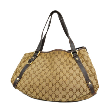 Gucci Tote Bag GG Canvas 130736 Beige/Brown Gold metal