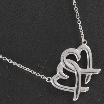 TIFFANY Loving Heart Interlocking Necklace Silver 925 &Co. Women's