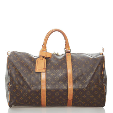 Louis Vuitton Monogram Keepall 50 Boston Bag M41426 Brown PVC Leather Ladies LOUIS VUITTON