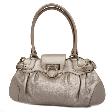 SALVATORE FERRAGAMOAuth  Gancini Handbag Women's Leather Handbag Silver