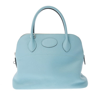 HERMES Bolide 31 Blue Atoll Palladium hardware T stamp [circa 2015] Ladies Taurillon Clemence handbag