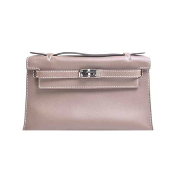 Hermes Vaux Swift Pochette Kelly Handbag Greige