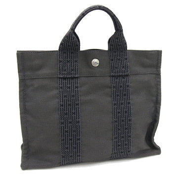 HERMES Handbag Yale Line Tote PM Gray Canvas Men's Women's