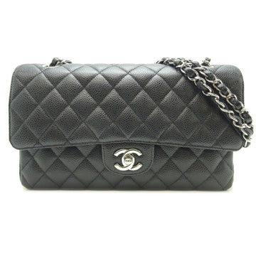 Chanel Matelasse 2008 Tokyo Mobile Art Limited Karl Lagerfeld Autographed Women's Shoulder Bag Caviar Skin Black