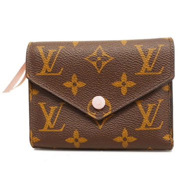 LOUIS VUITTON Trifold Wallet Monogram Portefeuille Victorine M62360 Rose Valerine Women's