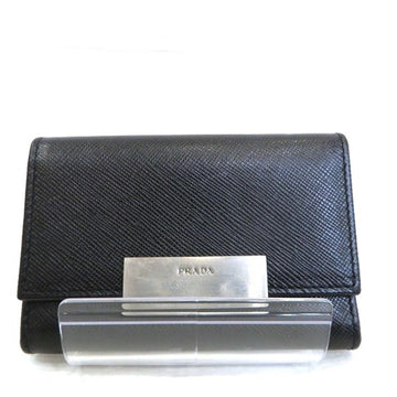 PRADA M510 black PVC brand accessory key case unisex