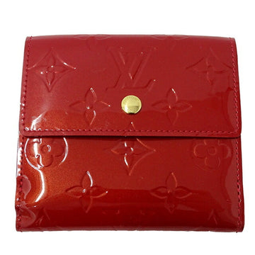 LOUIS VUITTON Wallet Vernis Women's Bifold Portefeuille Elise Pomme d'Amour Red M93529