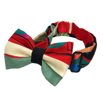 HERMES NOEUD PAPILLON Nu Papillon Bowtie Bow Tie Choker Bracelet MODERNISME TROPICAL Tropical Modernism Red ROUGE/BLEU/VERT Silk Men's Women's