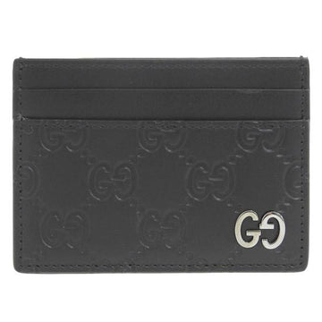 GUCCIsima Leather Card Case 473927 Black Ladies