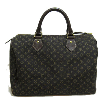 LOUIS VUITTON Speedy 30 handbag Brown Ebene Monogram mini.Lin canvas M95224