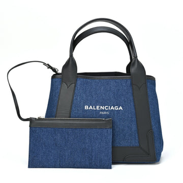 BALENCIAGA Navy Cabas S Handbag 339933 Blue