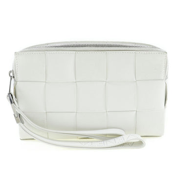 BOTTEGA VENETA BOTTEGAVENETA Maxi Intrecciato Second Bag Calf Made in Italy White Handbag Zipper Unisex