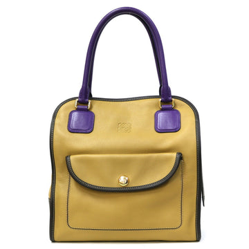Loewe Shoulder Bag Handbag Leather Yellow Purple Women's Men's