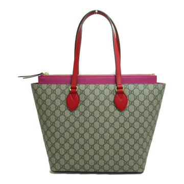 GUCCI Tote Bag Beige Red PVC coated canvas 415721