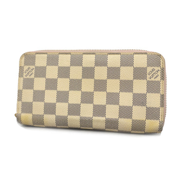 LOUIS VUITTONAuth  Damier Azur Zippy Wallet N63503 Long Wallet Rose Ballerine