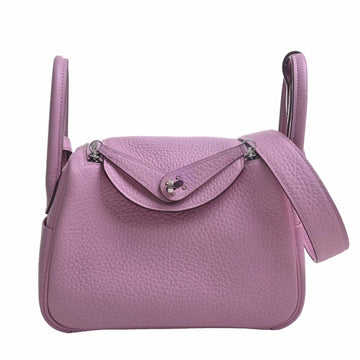 HERMES Taurillon Lindy Handbag Pink Ladies