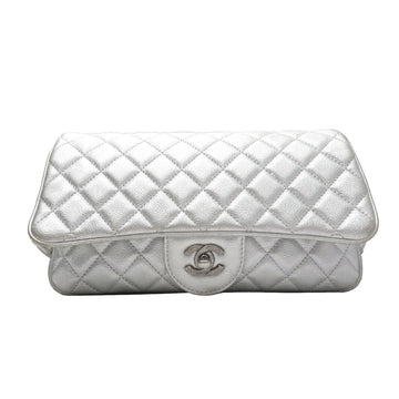 CHANEL matelasse shoulder bag 22477801 silver grain leather