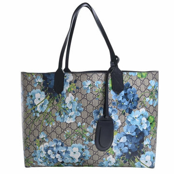 GUCCI GG Blooms Reversible Tote Bag 368568 Beige Blue Ladies