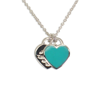 TIFFANY 925 return to heart blue enamel pendant necklace