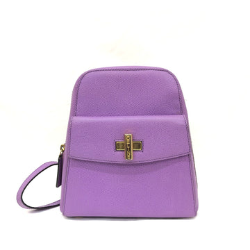 Celine Mini Rucksack Turnlock Logo Purple Embossed Leather Backpack Daypack Shoulder Bag Made in Italy Women's ITP01K0FF0O0 RLV2581M