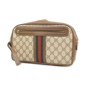 GUCCIAuth  Sherry Line Clutch Bag Women's GG Supreme Beige