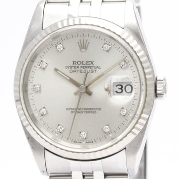 ROLEX Datejust Diamond 16234G Serial X 18K White Gold Steel Mens Watch