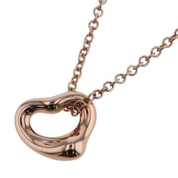 TIFFANY necklace open heart approximately 7mm in width K18 pink gold Lady's &Co.