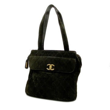 CHANEL Shoulder Bag Matelasse Suede Black Ladies