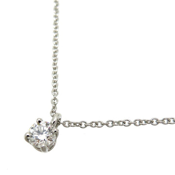 TIFFANY Pt950 Solitaire Diamond Ladies Necklace Platinum