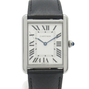 CARTIER Tank Solo LM Wrist Watch Wrist Watch WSTA0028 Quartz Silver Stainless Steel Leather belt WSTA0028