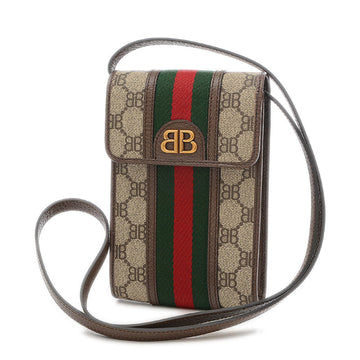 BALENCIAGA Gucci Collaboration Hacker Smartphone Bag Pochette Canvas/Leather 680130