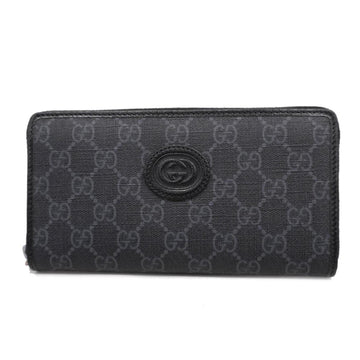 GUCCI long wallet GG Supreme 673003 black men's