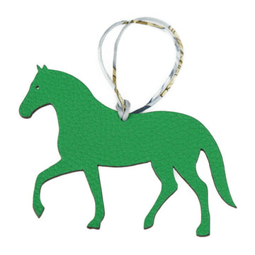 HERMES Petite Cheval Charm Taurillon Clemence Chevre Green Light Blue Bag Horse Hose