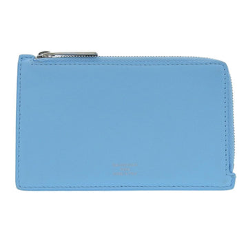 BALENCIAGA Leather L-shaped Card Case Coin 736734 Blue Ladies