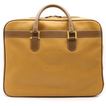 Loewe Anagram Boston Bag Leather Mustard Brown Mocha