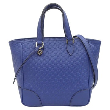 GUCCI Micro sima Leather Handbag 449241 Blue Ladies