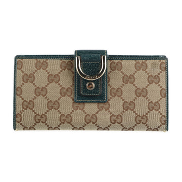 GUCCI Abbey bifold wallet 141412 GG canvas beige green long